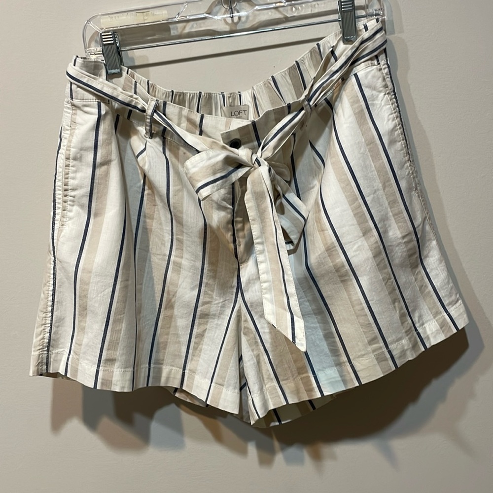 Striped paperbag shorts
